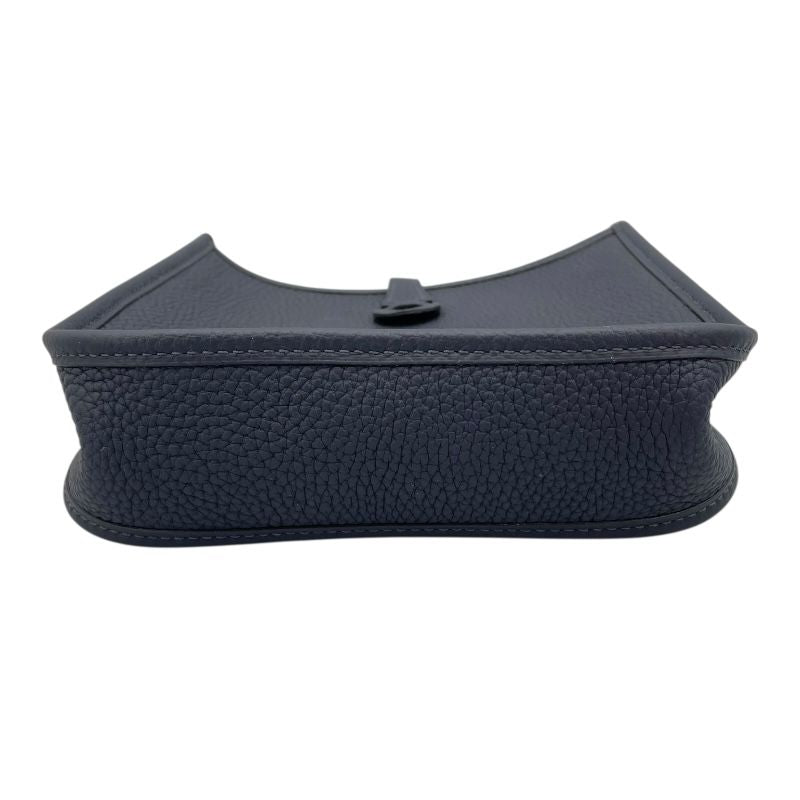 HERMES Evelyne TPM Blue Indigo Shoulder Bag with Silver Hardware