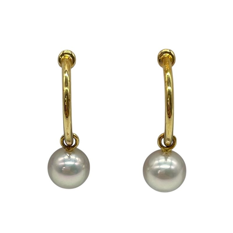MIKIMOTO K18YG Pearl Earrings - Exquisite Elegance