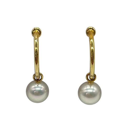 MIKIMOTO K18YG Pearl Earrings - Exquisite Elegance