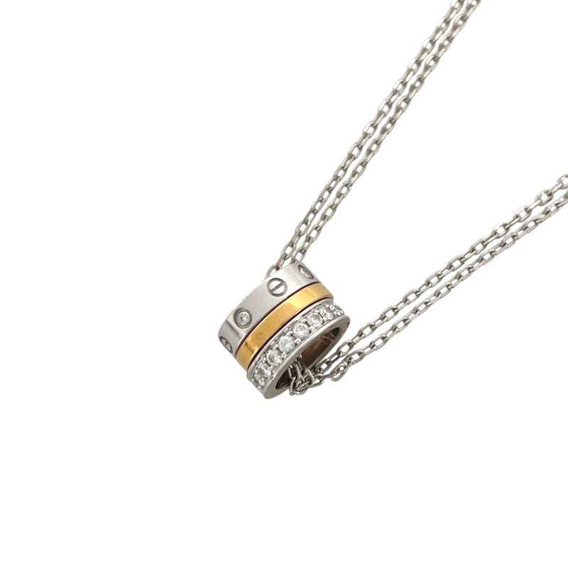 Cartier Love 3 Hoop Necklace in 750WG with Diamonds