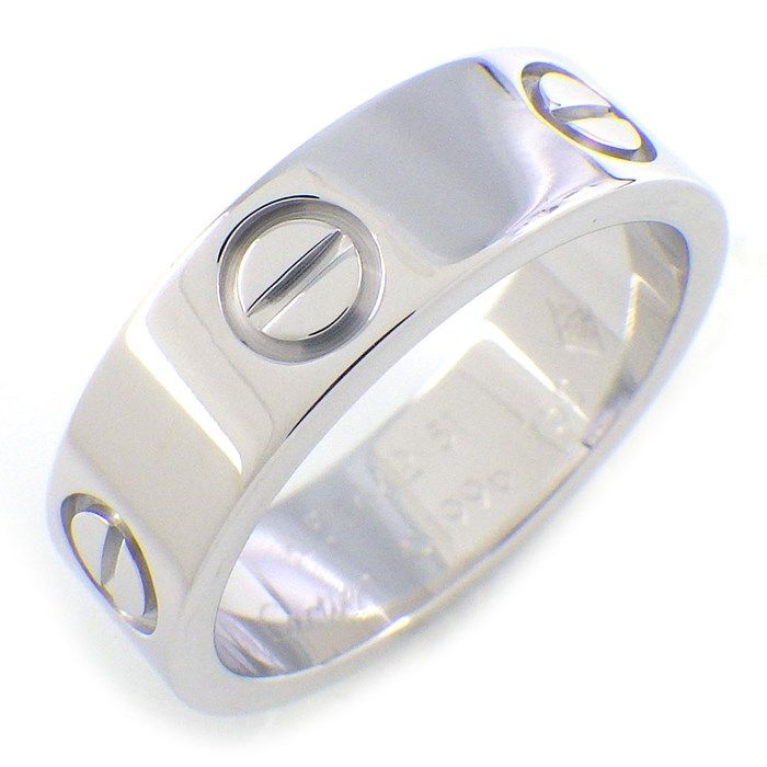 Cartier Love Ring Classic Model MM in K18 White Gold - Size 10.5