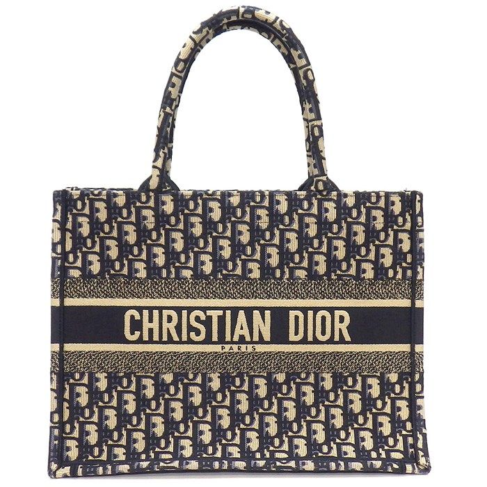 Dior Medium Book Tote in Ecru White & Blue - Exquisite Craftsmanship