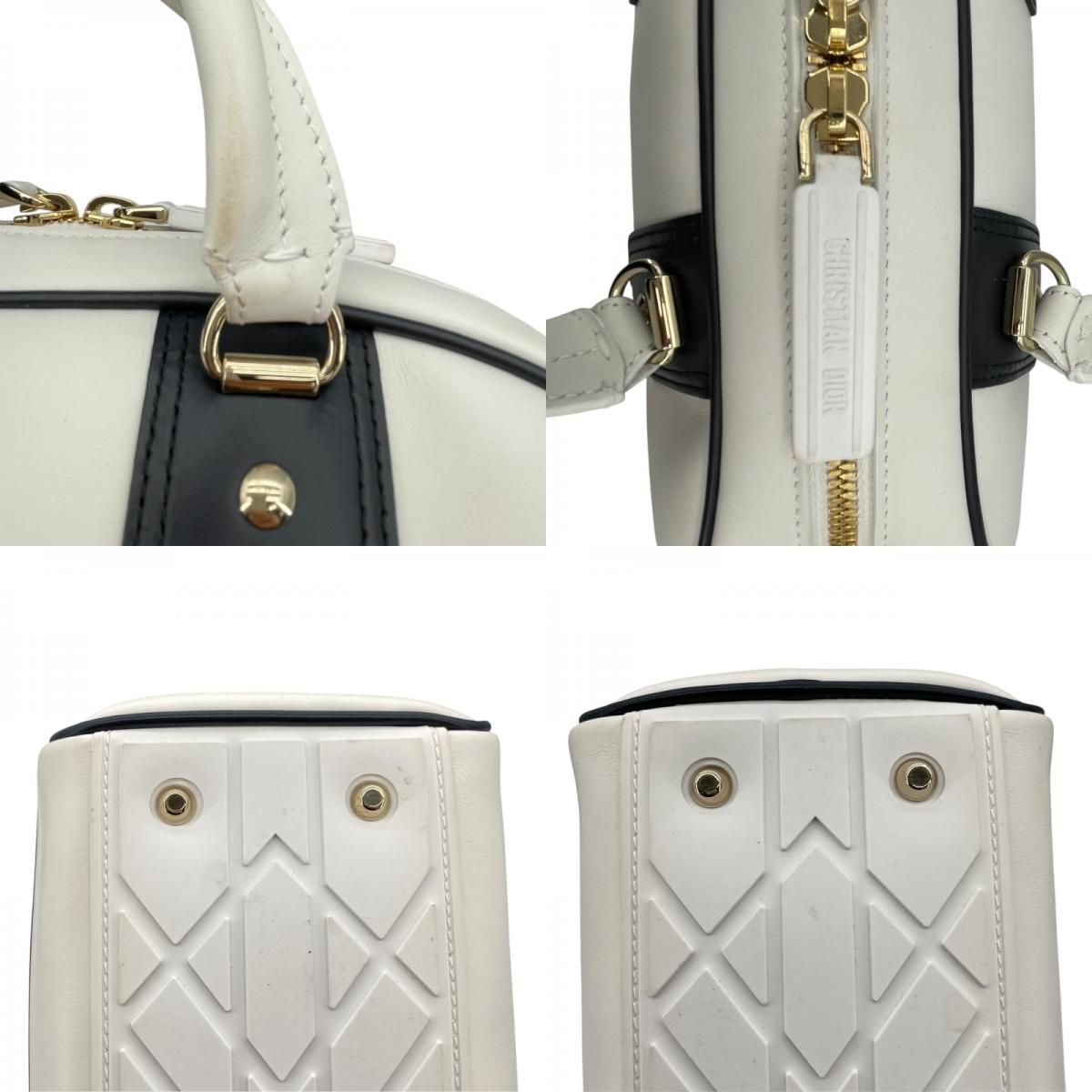 Christian Dior Vibe Small Bowling Bag in White Leather