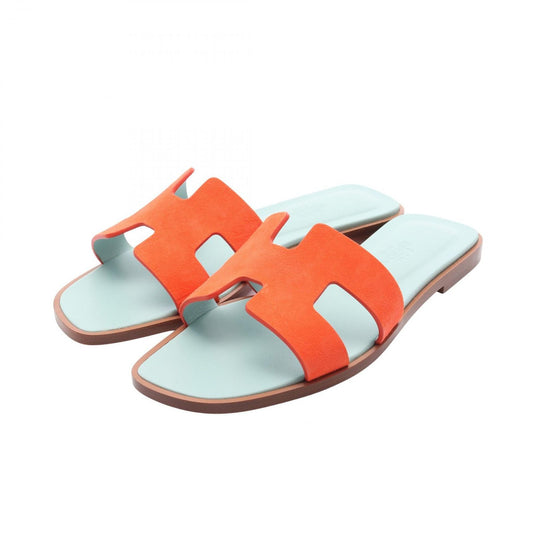 HERMES Oran Suede Leather Sandals - Unworn Luxury Footwear