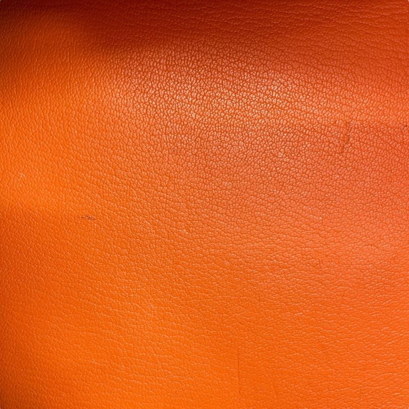 HERMES Birkin 35 Orange Togo Handbag with Silver Hardware