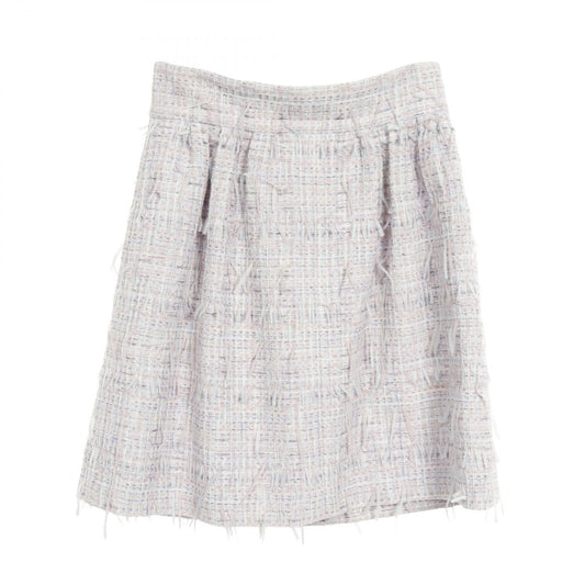 CHANEL Coco Mark Button Fabric Skirt - Elegant Purple Design