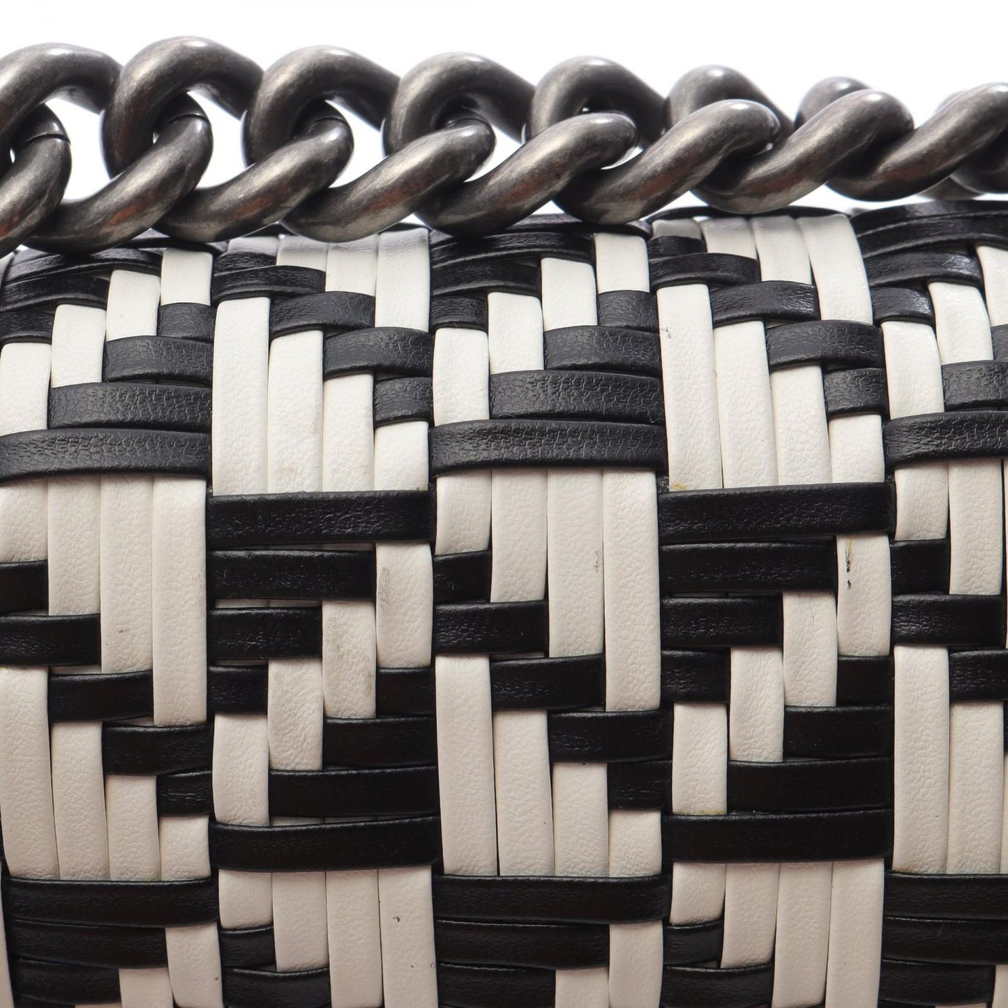 CHANEL Boy Bag in Black & White Lambskin - Timeless Elegance