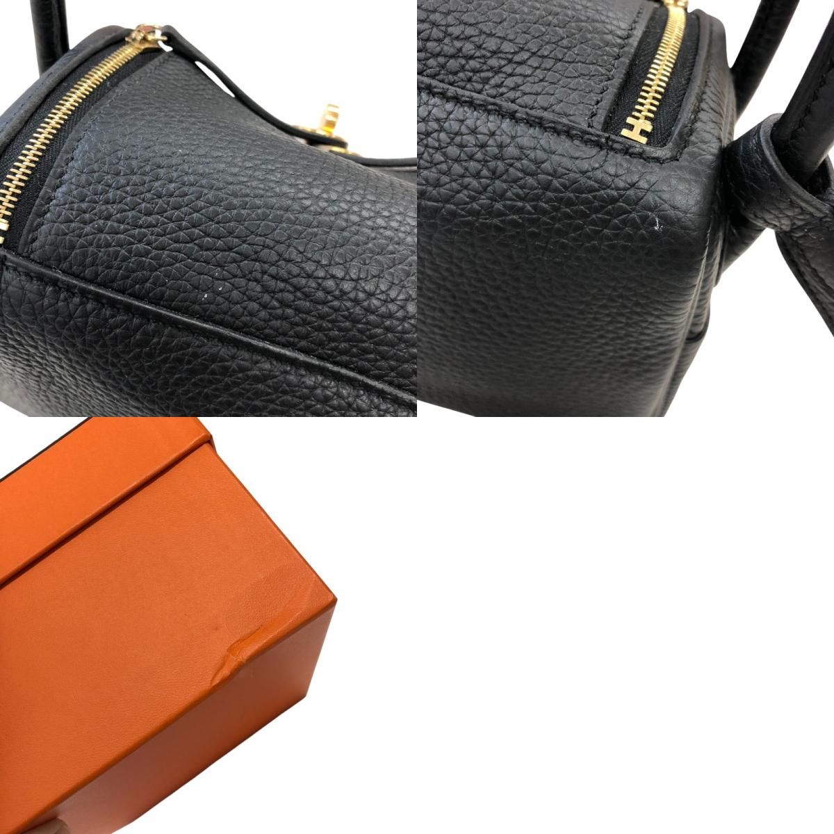 HERMES Lindy Mini Black with Gold Hardware - Timeless Elegance