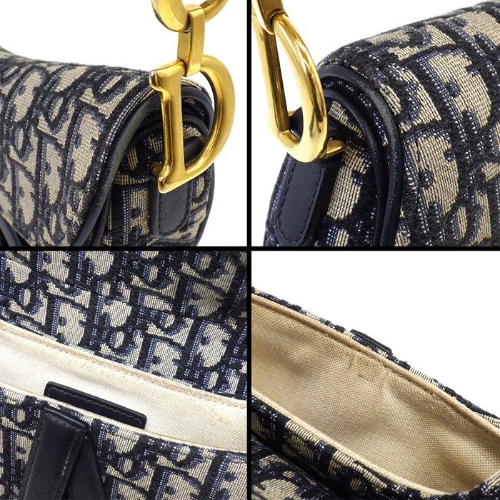 Dior Saddle Mini Oblique Handbag in Navy & Beige - Exquisite Craftsmanship