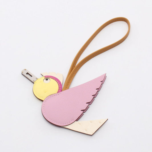 HERMES Birdie Charm in Mauve Silvestre & Natural Yellow Citrine