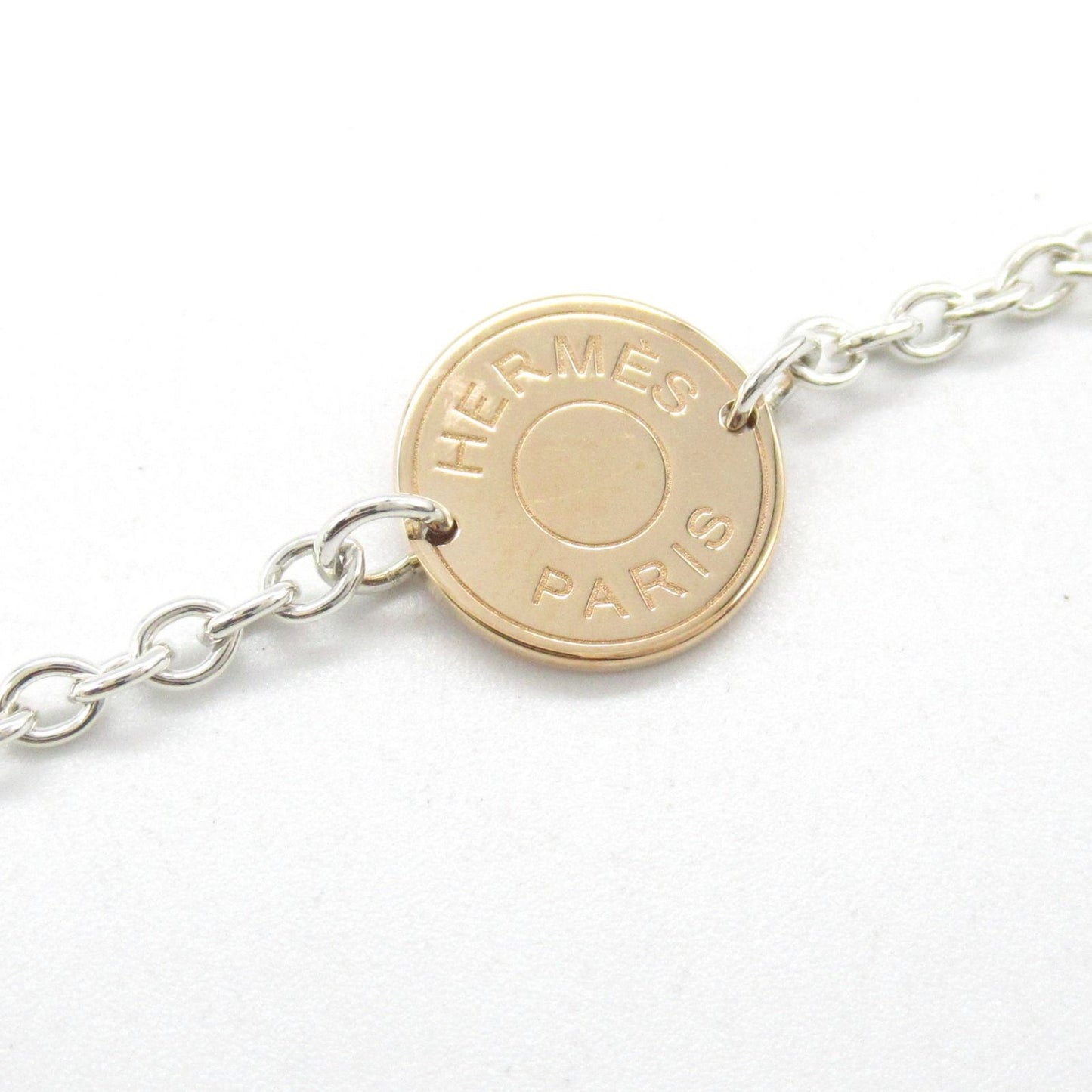 HERMES Confetti Necklace in Silver925 & K18PG - 121cm