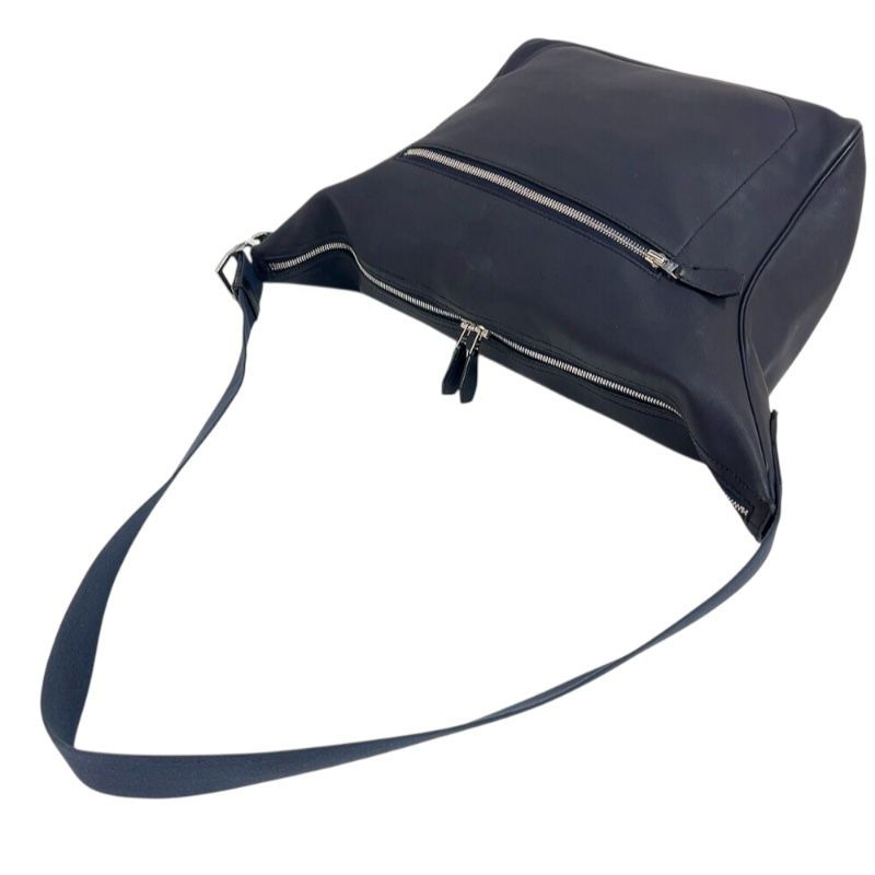 HERMES City Slide MM in Blue Nuit with Silver Hardware - 2016