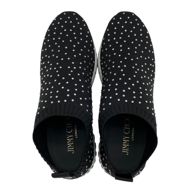 Jimmy Choo Black Stone-Embellished Sock Sneakers for Women
