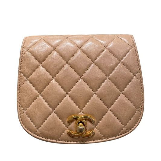 CHANEL Matelassé Belt Bag in Beige with Gold Hardware