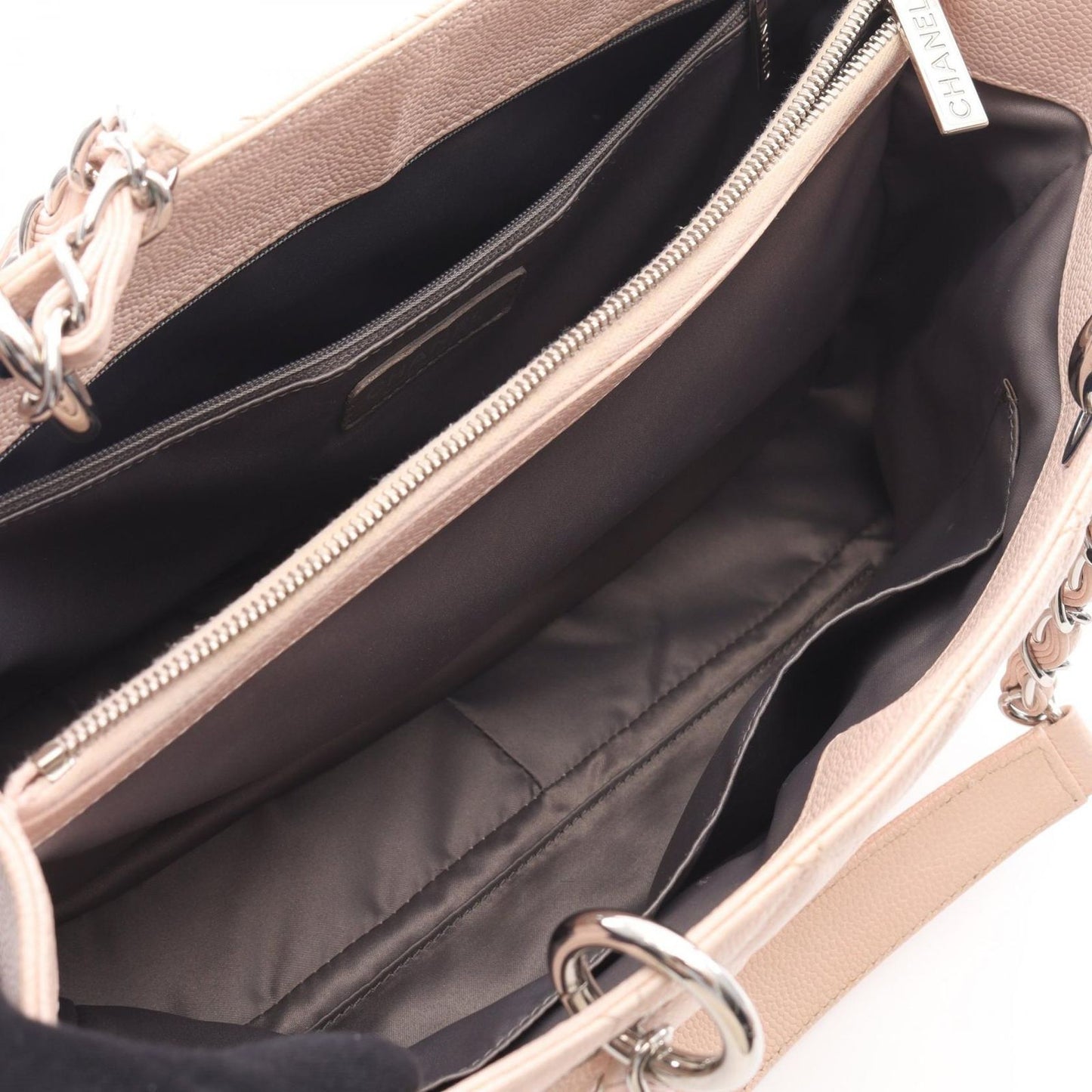 CHANEL Matelassé Grand Shopping Tote in Baby Pink Caviar Skin