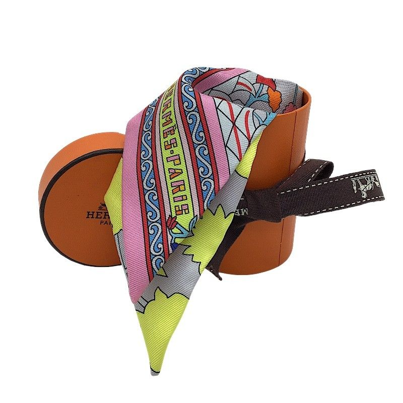 HERMES Twilly Tapis Persans Multicolor Silk Scarf - Exquisite Elegance