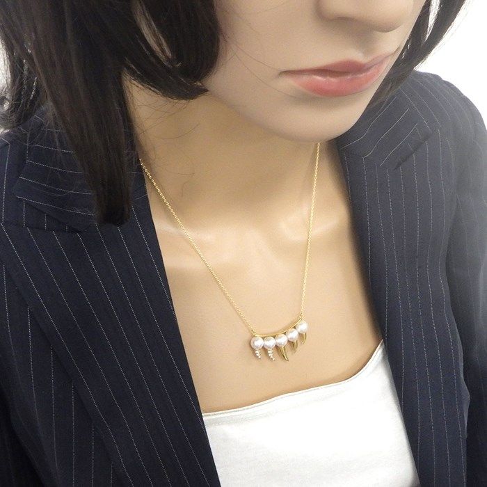 TASAKI Danger Fang Necklace with 7mm Pearl & Diamonds