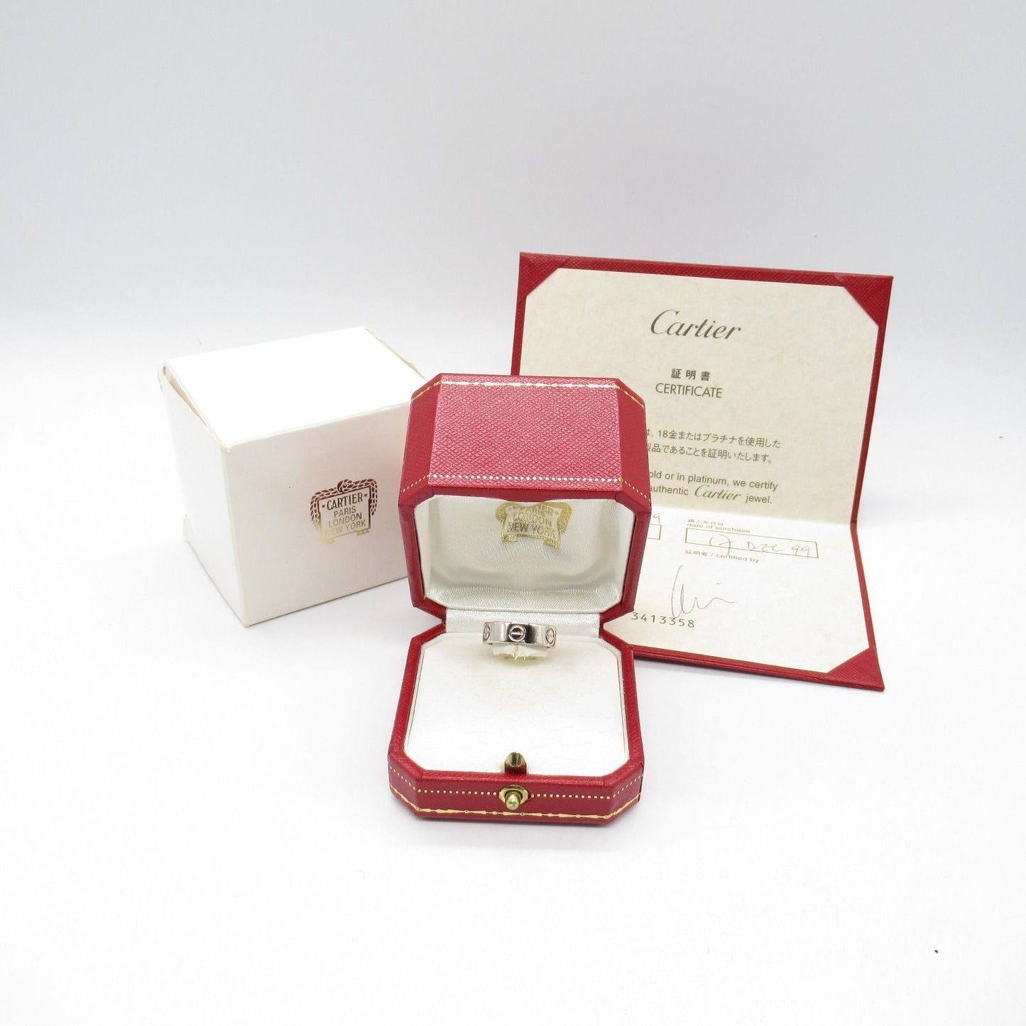 Cartier Love Ring in K18 White Gold - Timeless Elegance