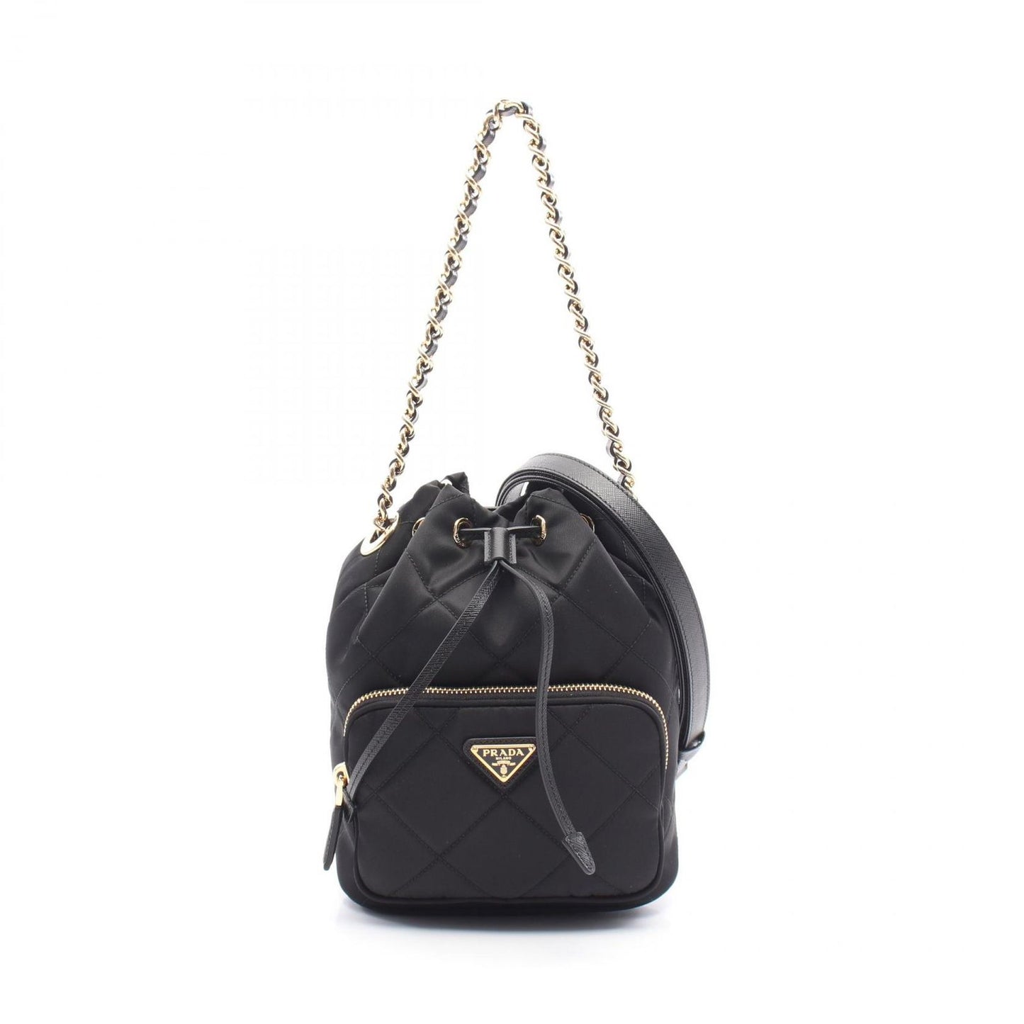 PRADA VELA Handbag - Black Nylon & Saffiano Leather - New