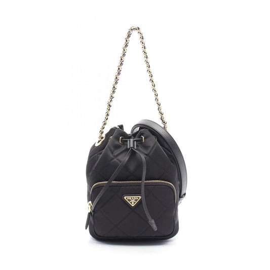 PRADA VELA Handbag - Black Nylon & Saffiano Leather - New