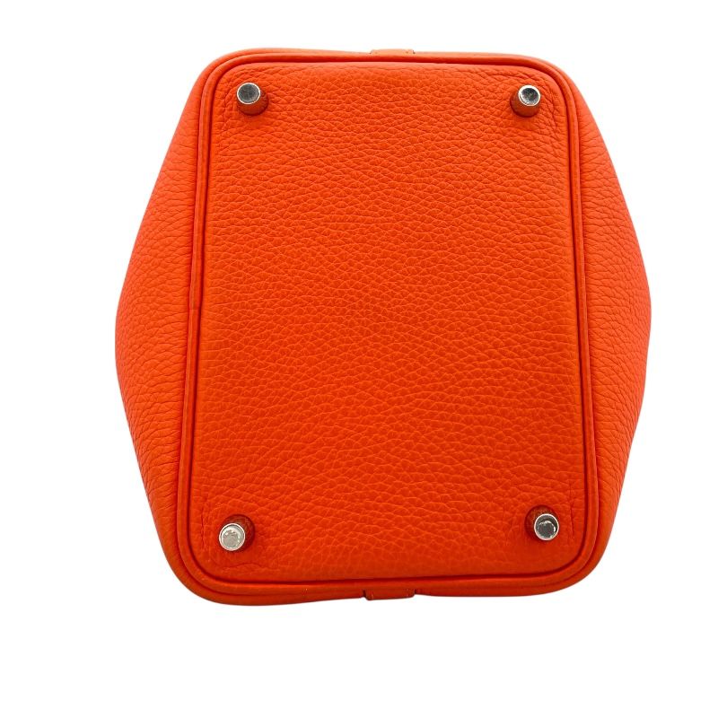 HERMES Picotin Lock PM in Orange Poppy with Silver Hardware