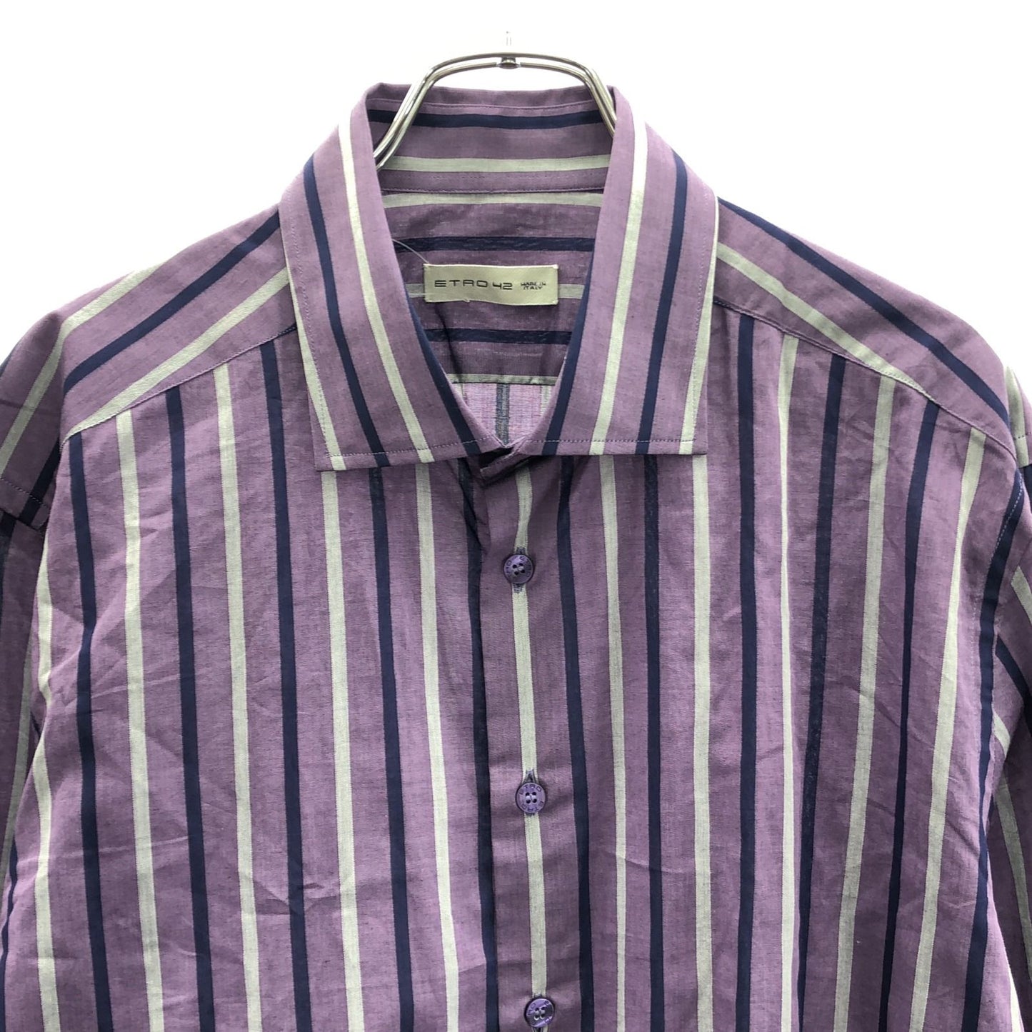 ETRO Purple Cotton Long Sleeve Shirt - Timeless Elegance
