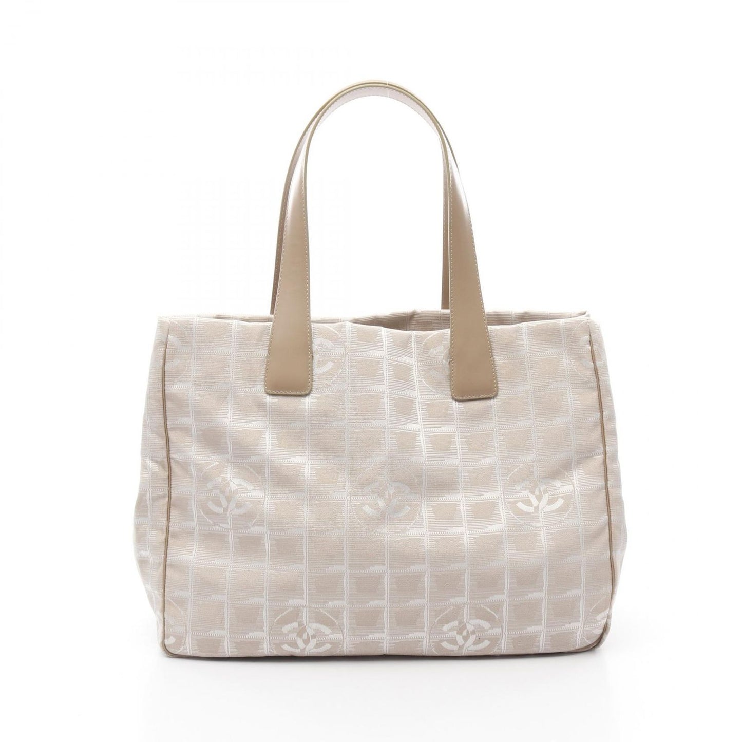 CHANEL Beige Leather New Travel Line MM Tote Bag - Timeless Elegance