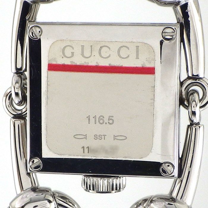 GUCCI Signoria 116.5 Square Blue Shell Dial Stainless Steel Watch