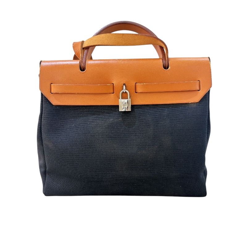 HERMES Émile Bag PM in Black & Gold with Silver Hardware