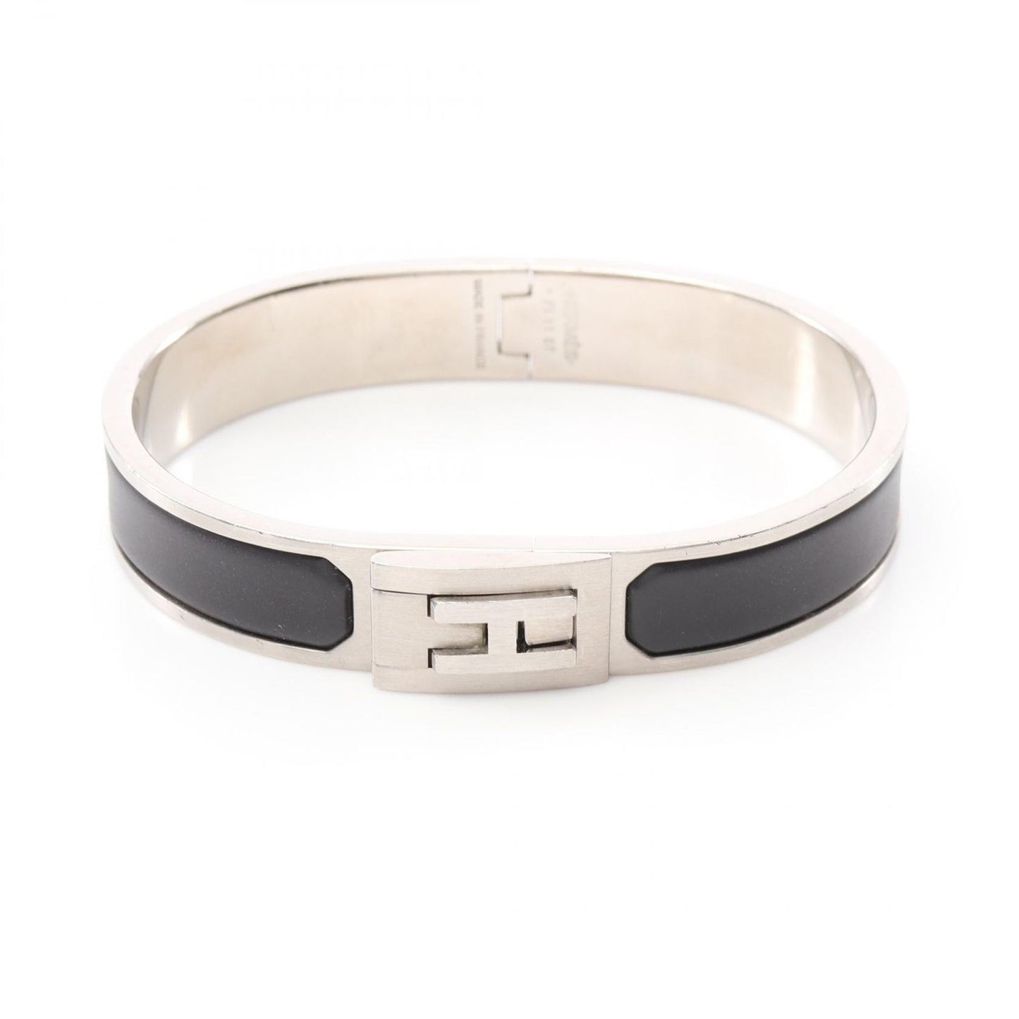 HERMES Jet Black Stainless Steel Bracelet - Timeless Elegance