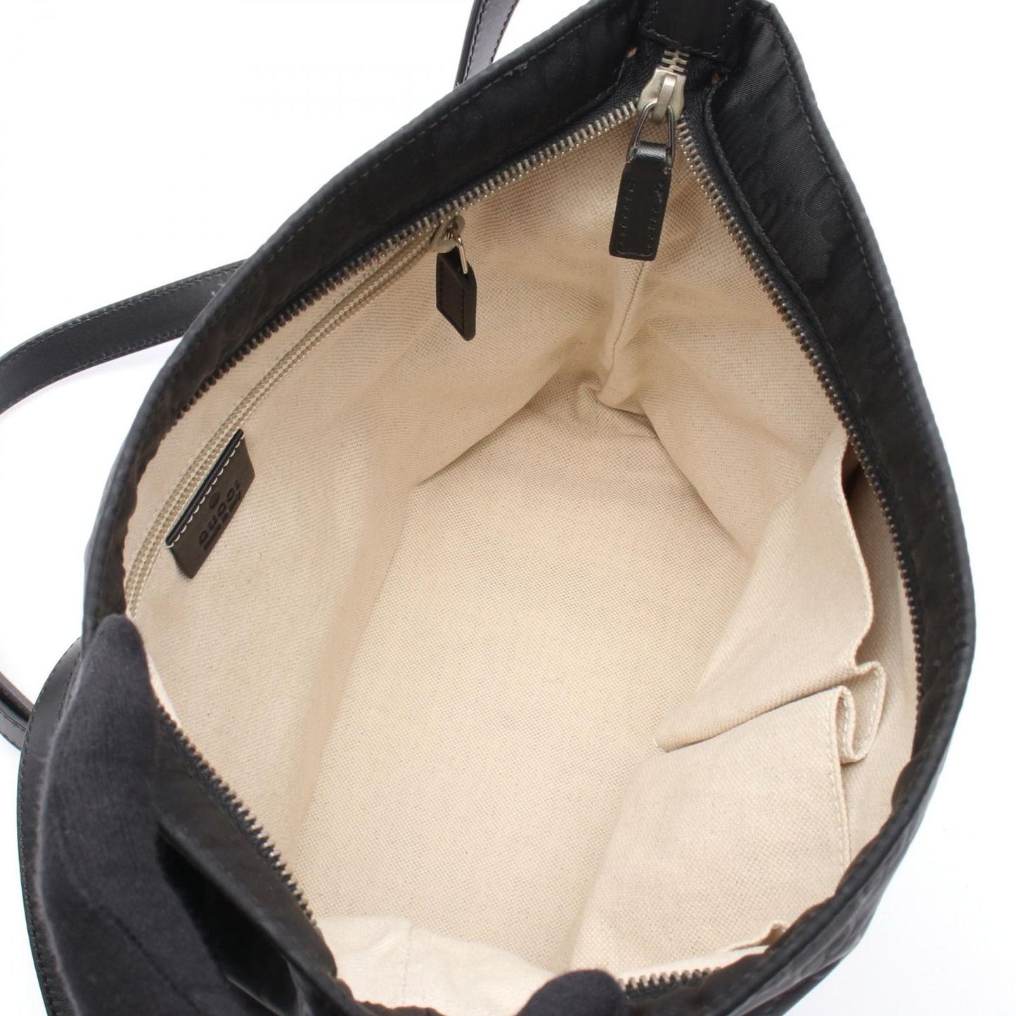 GUCCI GG Pattern Black Nylon & Leather Shoulder Bag - Timeless Elegance