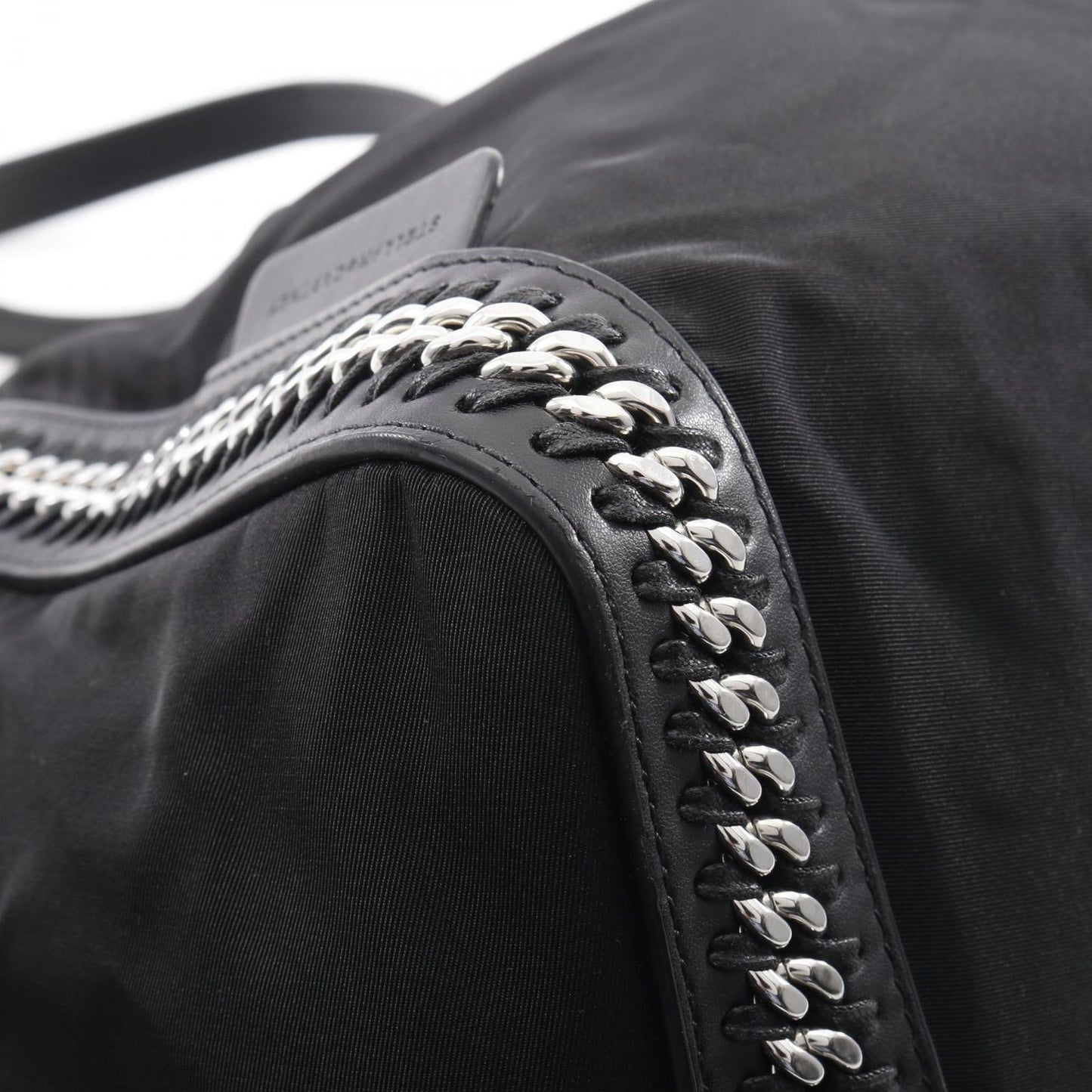 Stella McCartney Falabella Box Tote Bag in Black Nylon & Leather