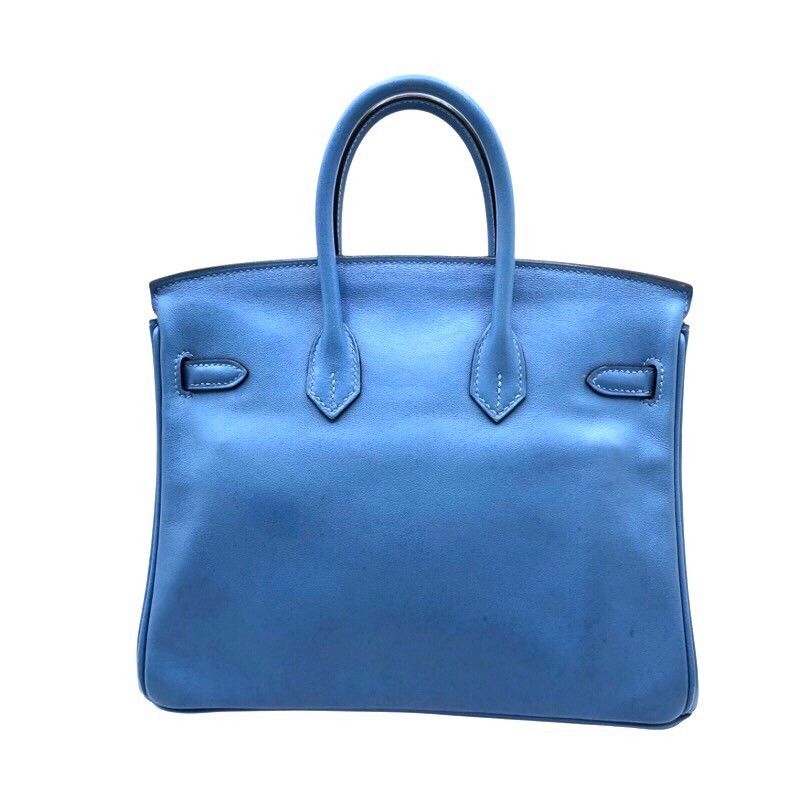 HERMES Birkin 25 T刻 Blue Paradise Swift Handbag