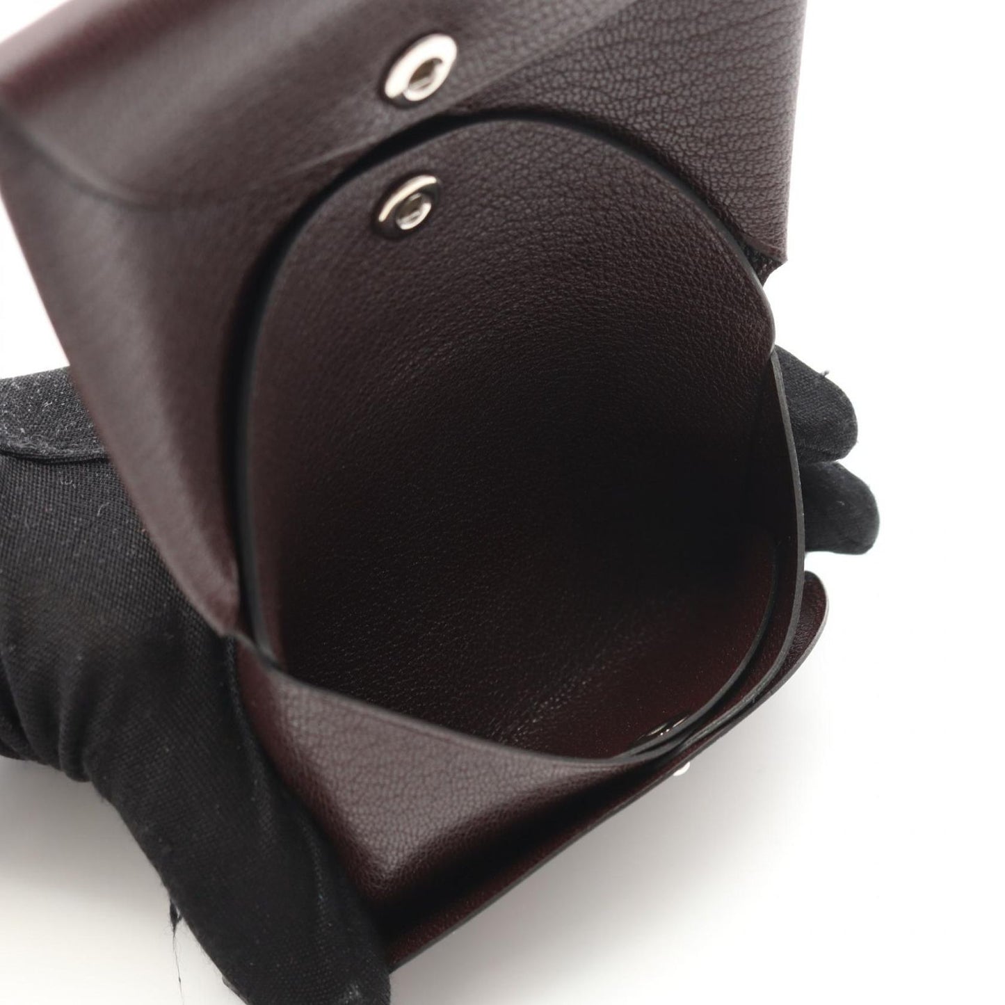 HERMES Calvi Duo Coin Case in Rouge Serre - Exquisite Craftsmanship