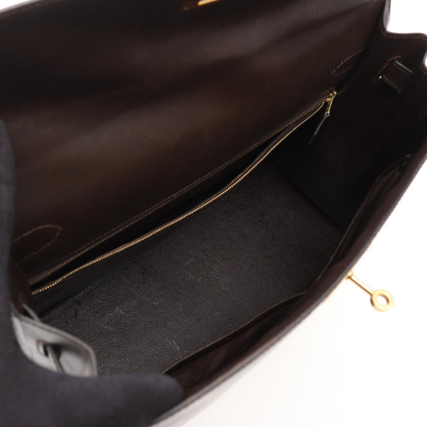 HERMES Kelly 35 Handbag in Ebeve Calfskin - Timeless Elegance