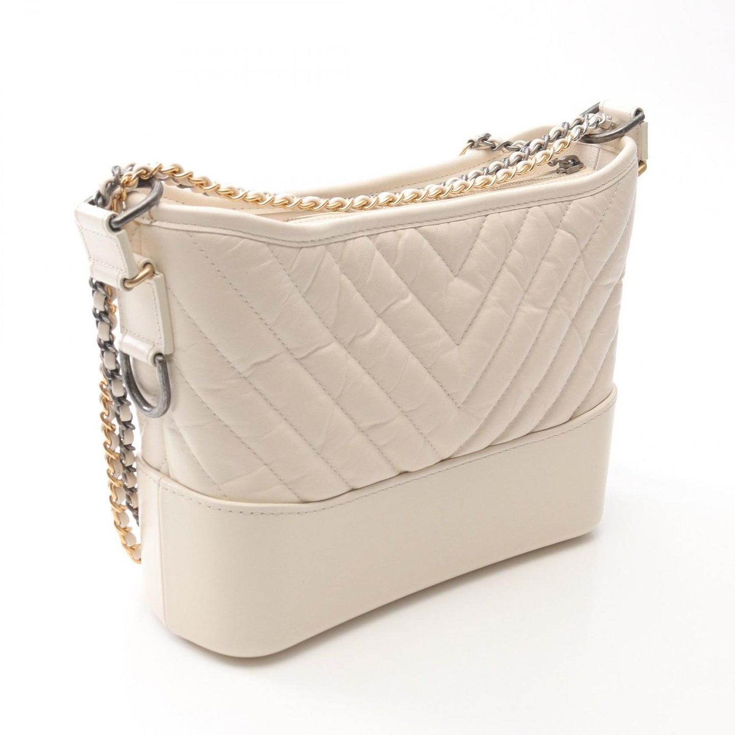 CHANEL Gabrielle Shoulder Bag AP3824 in White Leather - Timeless Elegance