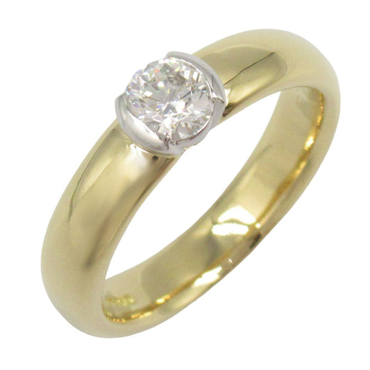 TIFFANY & CO 18K Yellow Gold & Platinum Solitaire Ring - Size 9