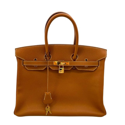 HERMES Birkin 35 Gold with Gold Hardware - Timeless Elegance