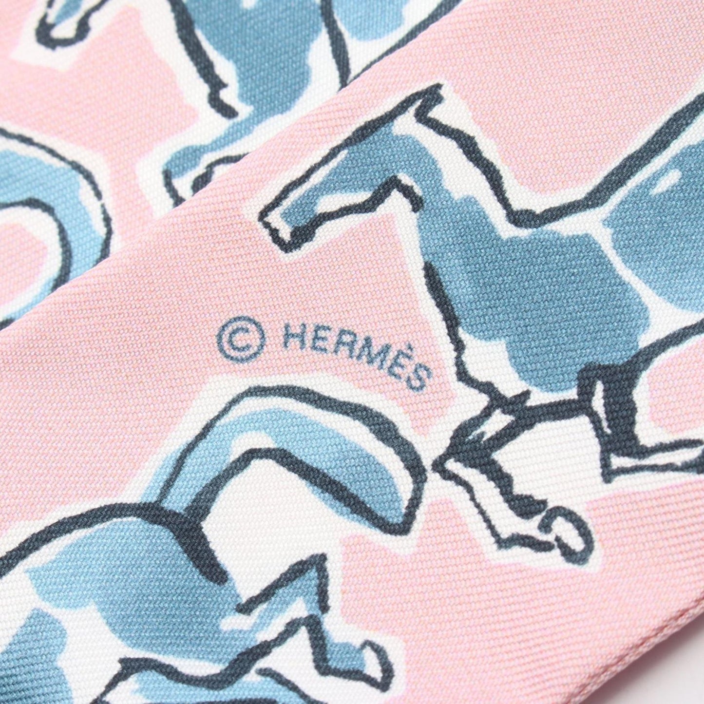 HERMES Chevaux en Liberte Twilly Scarf - Unused Luxury Silk