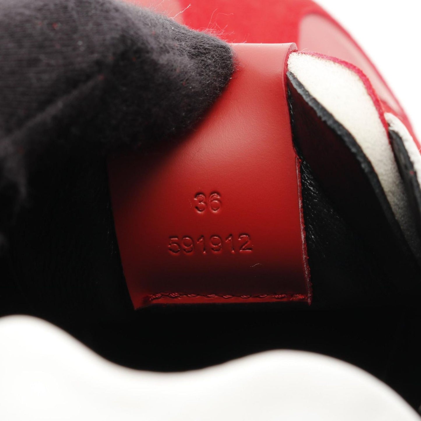 LOEWE Anagram Ballet Runner Sneakers in Red & White Leather