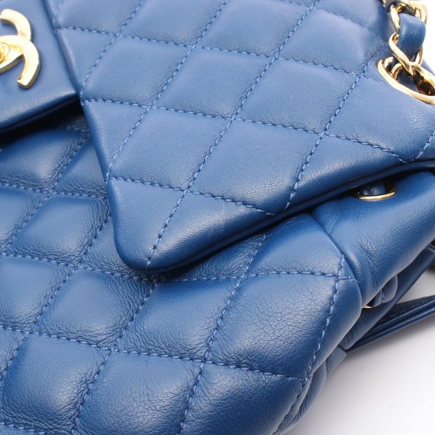 CHANEL Matelassé Backpack in Blue Lambskin - Timeless Elegance