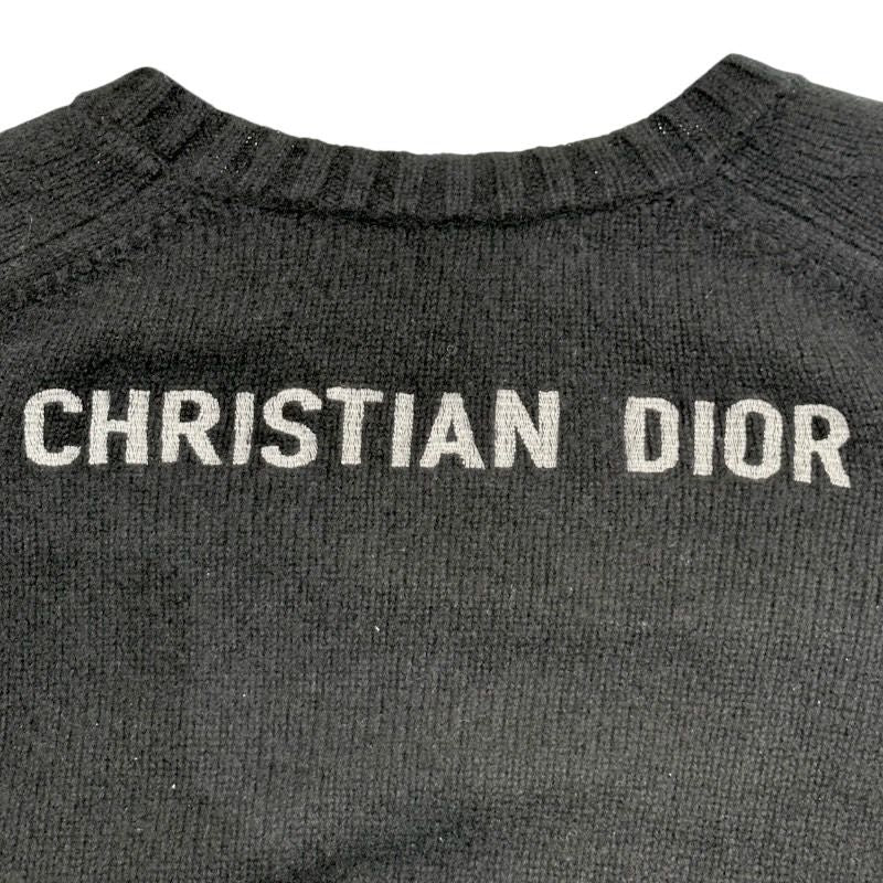 Christian Dior Black Cashmere Knit Sweater with Back Logo