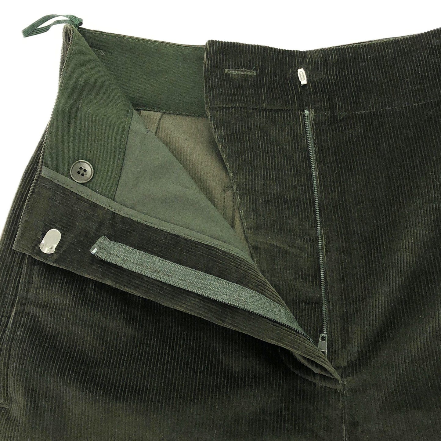 MAX MARA Dark Green Cotton Pants - Elegant S Size