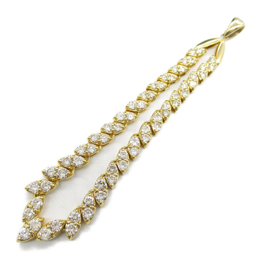 Exquisite K18 Yellow Gold Diamond Pendant - 9.1g Luxury Jewelry