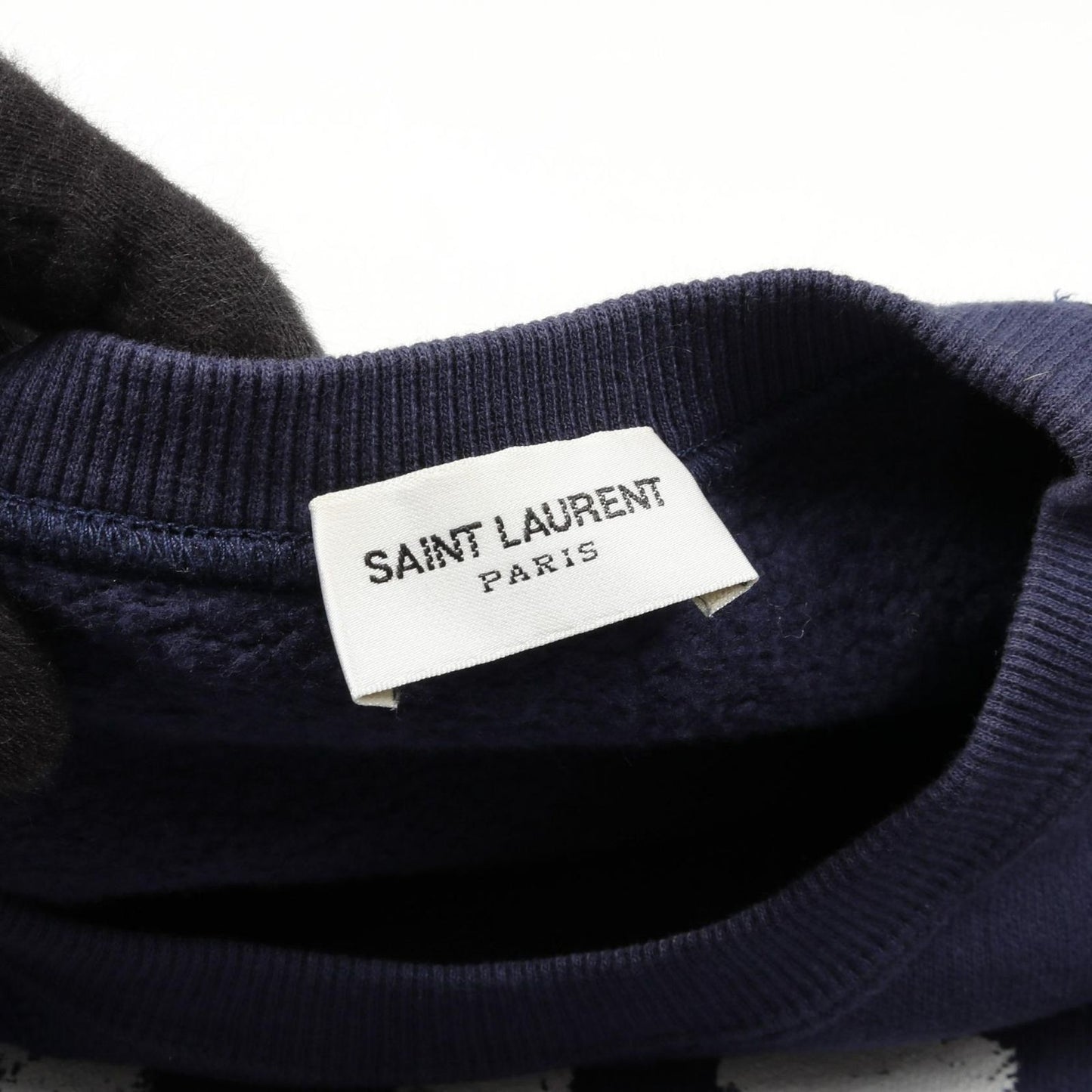 SAINT LAURENT PARIS Navy Cotton Sweatshirt - Exclusive Luxury