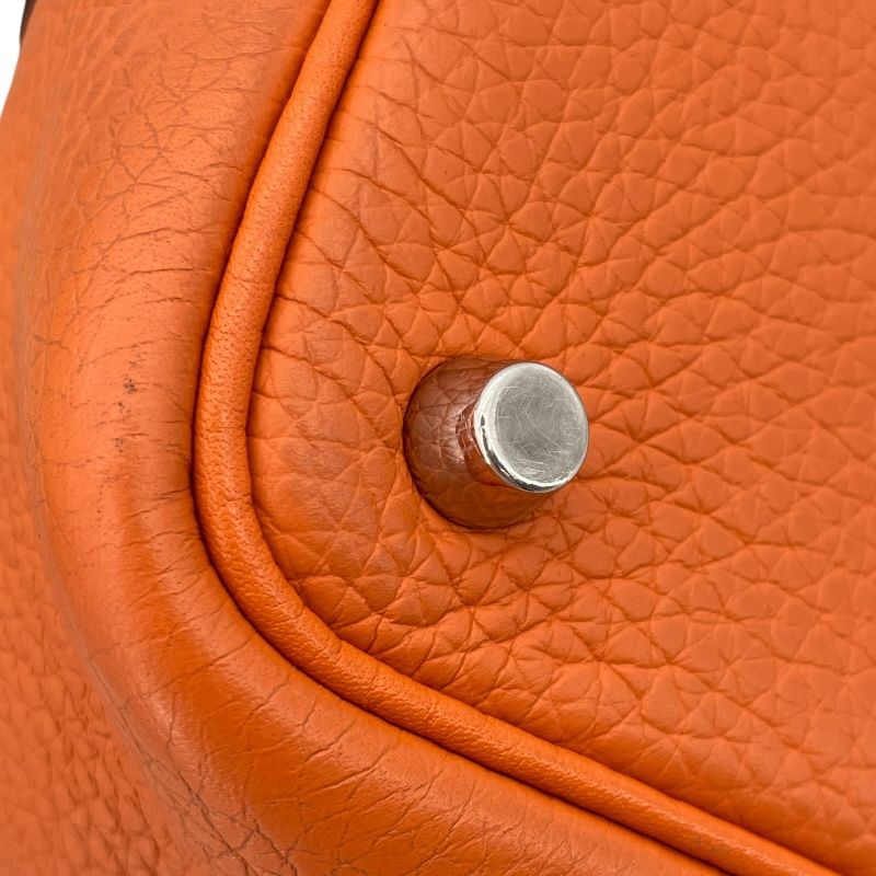 HERMES Picotin Lock PM Touch - Orange/Rouge Grenat with Silver Hardware