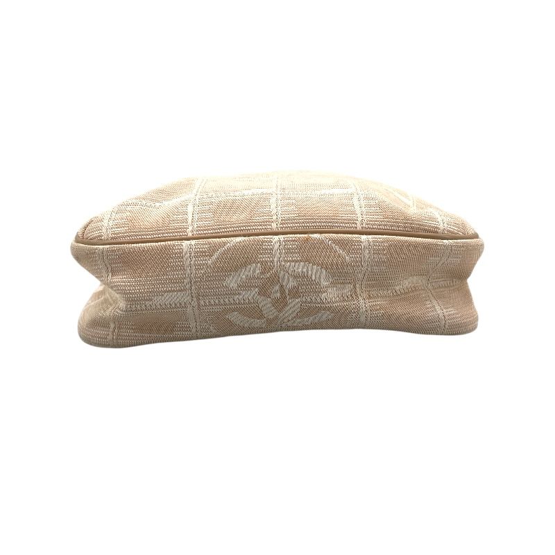 CHANEL Beige Nylon Jacquard New Travel Line Shoulder Bag