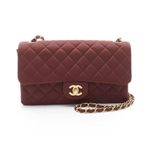 CHANEL Matelassé Single Flap Shoulder Bag in Bordeaux Nylon