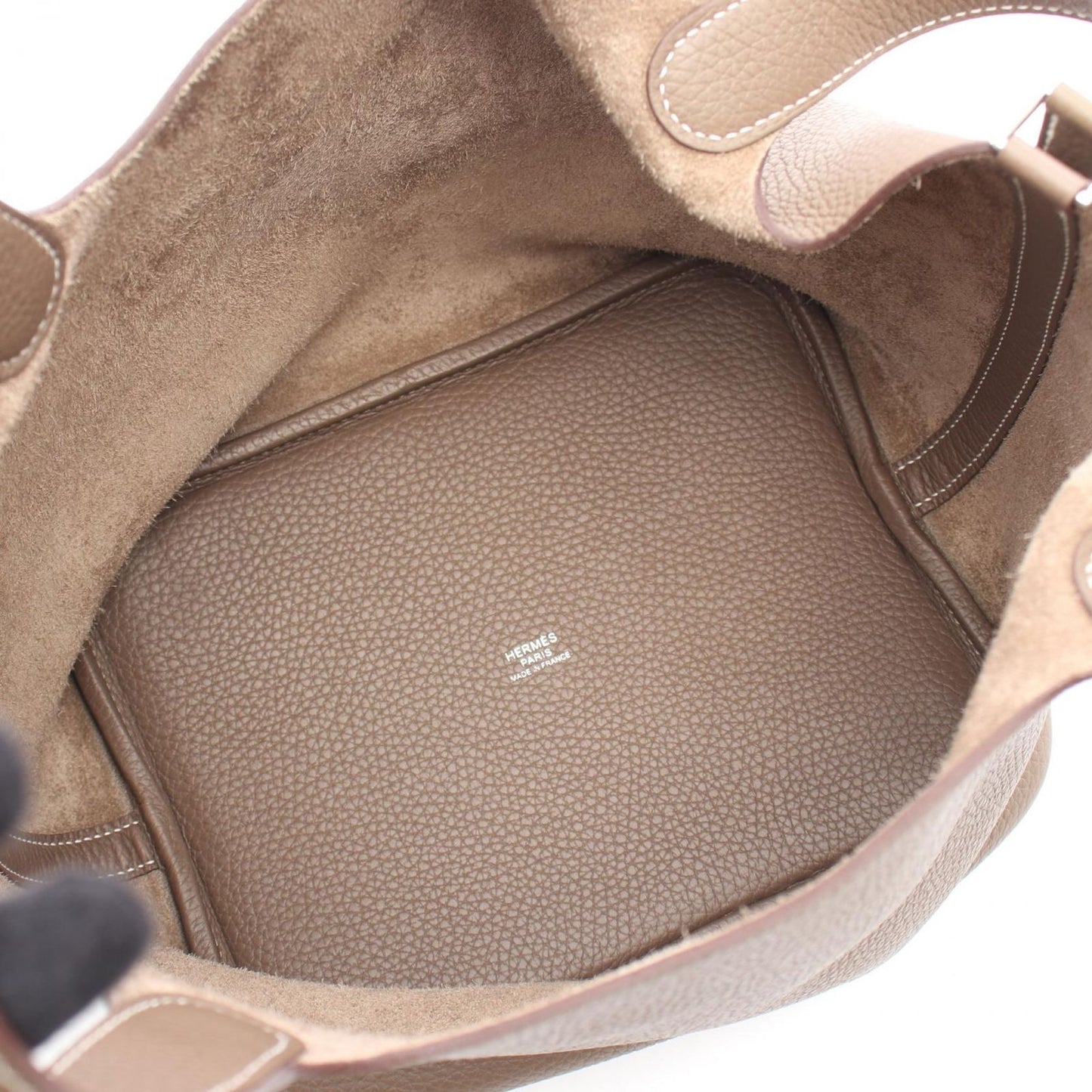 HERMES Picotin MM Handbag in Etoupe Leather - Timeless Elegance