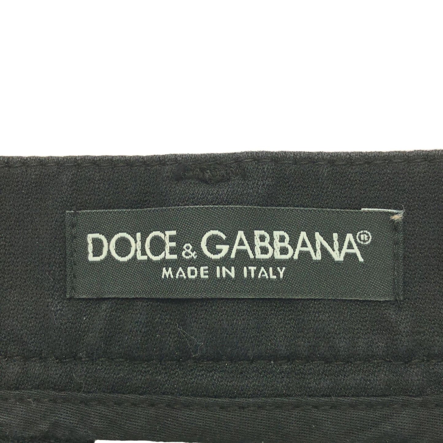DOLCE & GABBANA Black Cotton Denim Pants - Size 48